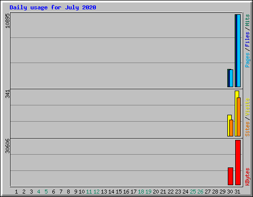 Daily usage for July 2020