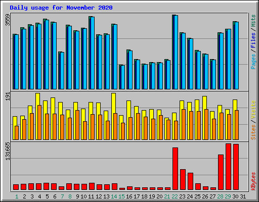Daily usage for November 2020