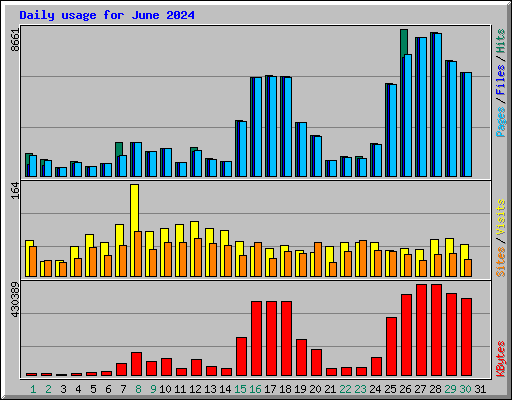 Daily usage for June 2024