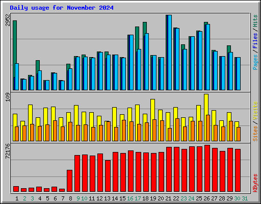 Daily usage for November 2024