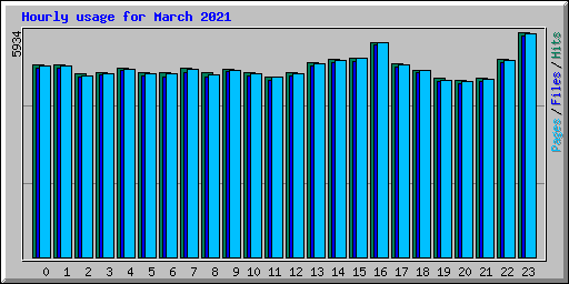 Hourly usage for March 2021