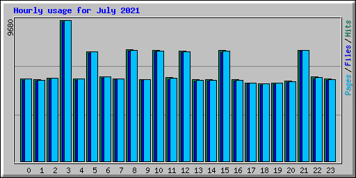 Hourly usage for July 2021