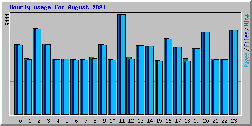 Hourly usage for August 2021