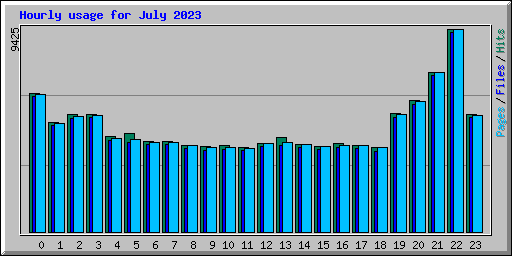 Hourly usage for July 2023