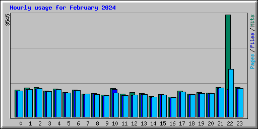 Hourly usage for February 2024